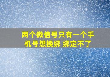 两个微信号只有一个手机号想换绑 绑定不了